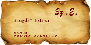 Szegő Edina névjegykártya